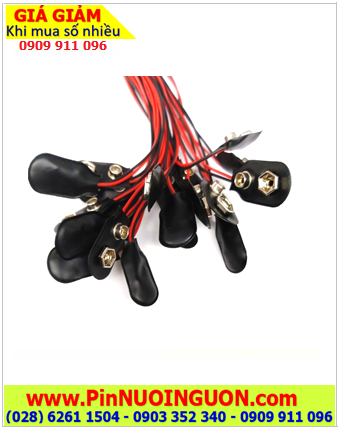 Mũ chụp đầu pin 9v vuông _Nắp chụp đầu pin 9v vuông (có dây zắc đỏ đen)